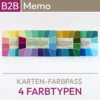 Colour passports for the 4-colour type system - stable colour cards from the Memo series with 32 colour fields. Products from the komood.shop.