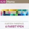 Colour passports for the 6-colour type system - stable colour cards from the Memo series with 32 colour fields. Products from the komood.shop.