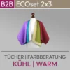 Image de produit pour les lingettes froides et chaudes pour le conseil en couleur de la série ECOset 2x3. Produit de komood.shop.