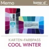 Pasaporte de colores para el invierno frío - carta de colores de la serie Memo con 32 campos de color de la paleta de colores del invierno frío - alto contraste, frío, claro