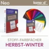Stoffarvekort til efterårs-/vintertypen - Neo series farvevifte med 30 farvefelter fra efterårs-/vinterfarvepaletten - mørk, varm, kølig. Produkt fra komood.shop